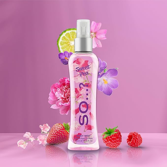So...? Sweet Pea Body Mist for Women - 3.5 oz Body Mist - Pack of 2