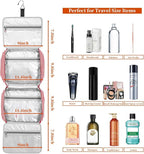 Bosidu Hanging Travel Toiletry Bag,Large Capacity Cosmetic Travel Toiletry Organizer for Women with 4 Compartments & 1 Sturdy Hook,Perfect for Travel/Daily Use/Christmas