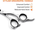Fenice Peak Professional Straight Hair Cutting Scissors 5.5'' Barber Haircut Shears with Sharp Razor Edge 440C Hair Scissors with Ergonomic Design for Salon and Home User.