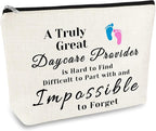 Daycare Provider Gift Makeup Bag Daycare Teacher Appreciation Gifts Caregiver Gifts for Women Babysitter Cosmetic Bag Thanksgiving Christmas Gift for Daycare Provider Teacher Travel Toiletry Bags