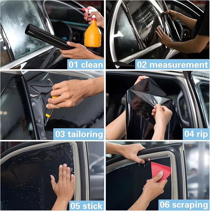 Window Tint Film for Cars, 5% VLT 30" in x 25'Ft Ceramic Automotive Window Film, Blocks 99% UV & IR Rays, Heat Resistant Anti Glare Film for Windshield, Scratch Resistant Sun Shade Auto Tint Roll