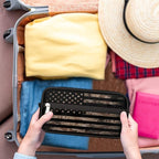 Travel Toiletry Bag for Women Men Vintage Usa American Flag Lightweight Cosmetic Makeup Bag Organizer Waterproof Shaving Bag Dopp Kit with Large Capacity for Toiletries and Shaving Accessories