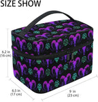 Makeup Bags, Goth Skull Makeup Organizer Bags Toiletry Bag Box Travel Cosmetic Bag Make Up Train Case for Women Teen Girl Ladies