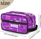 Personalized Makeup Bag with Name, Best Friends Teen Women Mom Birthday Gift Toiletry Travel Bag for Toiletries, Bright Purple Solid Color Background