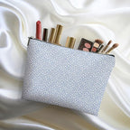 Vintage Polka Dots Blue Makeup Bag Cosmetic Bag Friend Friendship Gifts for Women Girls Sister Coworker Auntie Botanical Travel Organizer Zipper Pouch Christmas Thanksgiving Birthday Gifts