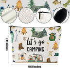 Camping Gifts Makeup Bag Camping Gift Cosmetic Bag Camping Accessories for Women Girls Camping Lovers Friend Sister Daughter Travel Organizer Zipper Pouch Graduation Birthday Friendship Gifts