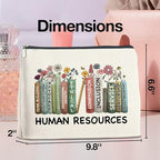 Human Resources Gifts for Women Makeup Bag Thank You Gift for Human Resources HR Cosmetic Bag Zipper Makeup Pouch