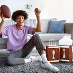 durony 16 Pieces Football Gift Bags with Handles Football Party Favor Bags Paper Treat Bags Football Goodie Bags Candy Snack Bags Football Theme Party Decorations for Birthday Party Supplies