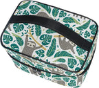 Makeup Bag, Cute Sloths And Tropical Palm Leaves Travel Makeup Organizer Bag Cosmetic Cases Toiletry Bags for Girl Women Ladies