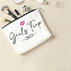 2 PCS Girls Trip Gifts Favors 2025 Girls Weekend Gifts for Women Bestie Gifts Friend Gifts Girls Trip Favors for Sister Her Daughter Friendship Holiday Vacation Makeup Bag Weekend Bags for Women