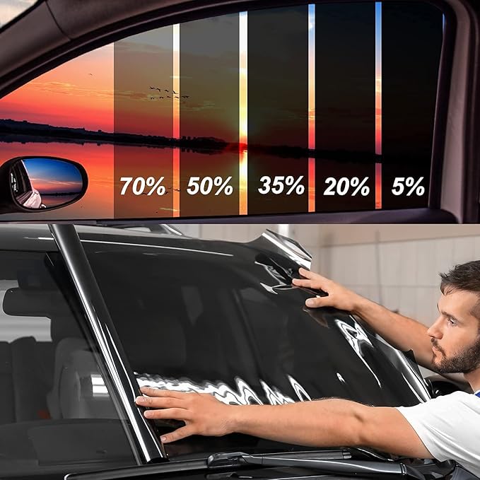 Window Tint Film for Cars, 20% VLT 30" in x 15'Ft Ceramic Window Film, Blocks 99% UV & IR Rays, Heat Resistant Anti Glare Film for Windshield, Scratch Resistant Sun Shade Auto Tint Roll