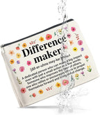Difference Maker Gifts Makeup Bag, Thank You Appreciation Gifts for Women Teacher Boss Leader Coworker, Difference Maker Definition Zipper Makeup Pouch