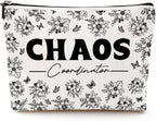 Chaos Coordinator Makeup Bag Chaos Coordinator Gifts for Women Thank You Gifts Cosmetic Bag Floral Zipper Pouch Appreciation Gifts for Her Coworkers Boss Lady Mentor Coach Christmas Birthday Gifts
