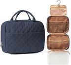 Travel Toiletry Bag For Women Small Hanging Toiletry Travel Makeup Bag lightweight Water-Resistant Toiletries Organizer case portable Cosmetic Bags For Women Blue