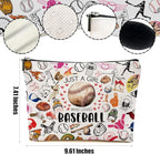 2pcs Baseball Gifts Makeup Bag, Baseballs Coach Cosmetic Bag Christmas Birthday Gifts for Women Female Coach Girls Sister BFF, Baseball Stuff Travel Toiletry Bags