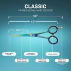 Hair Cutting Scissors-Professional Hairdressing Scissors for Women,Men,Hair Stylists,Salon,Barber- 6.5-Inch Stainless Steel Hair Scissors with Finger Rest (Classic Scissor Multi Titanium)