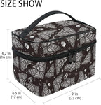 Makeup Bags, Gothic Moth Skull Moon Esoteric Makeup Organizer Bags Toiletry Bag Box Travel Cosmetic Bag Make Up Train Case for Women Teen Girl Ladies