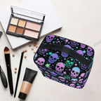 Makeup Bags, Stars Purple Skulls Makeup Organizer Bag Makeup Case Cosmetic Toiletry Bag for Girl Women Ladies