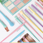 Docolor Makeup Brushes 17 Pcs Colourful Makeup Brush Set Premium Synthetic Kabuki Foundation Blending Face Powder Blush Concealers Eyeshadow Rainbow Makeup Brush Travel Friendly Valentine's Day Gift