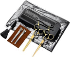 Hair Cutting Scissors Kit 11PCS, Professional Haircut Scissors with Japanese Stainless Steel Shears, Thinning Shears, Haircut Accessories in Leather Case for Salon/Home (Gold)