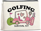 Golf Gifts Makeup Bag for Women, Inspirational Gifts for Golfers Friendship Birthday Golf Lover Gift for Her Female Friend Cosmetic Bag with Zipper Travel Toiletry Pouch for Purse