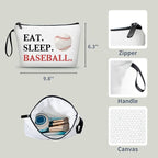 Baseball Themed Travel Makeup Bag, Multifunctional Cosmetic Case, Multicolour, Women's Gift for Mom, Sister, Friend, Travel/On-the-go, Daily Use, Toiletry