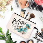 ZHANTUONE Mother of the Groom Funny Wedding Cosmetic Bag, for Travel Toiletry Zipper Storage Pouch Makeup Bag, Wedding Party Gifts, Mother of the Groom Gifts, Party Cosmetic Bag