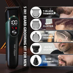 RUIBO Hair Clippers for Men Professional 5 in 1 Cord/Cordless Beard Nose Ear Body Grooming Hair Clipper Trimmer with Smart Charge Technology (Green)
