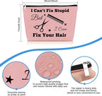 Hairdresser Gifts Hair Stylist Makeup Bag Hair Dresser Cosmetic Bags for Women Hairstylist Funny Gift for Hairdresser Purple Cosmetic Pouch Travel Makeup Case Christmas Graduation Birthday Present