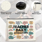 Inspirational Teacher Gifts Makeup Bag, Graduation & Daily Affirmations Zipper Pouch