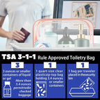 16 Pieces Clear Cosmetic Bags, Large Transparent Makeup Bags, TSA Approved Toiletry Bag for Travel, PVC Waterproof Clear Pouch with Zipper Make Up Bag for Women and Men Traveling (Rose Pink-L)