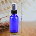 Wedama Mini Glass Spray Bottles 2 oz, Empty with Funnel Dropper, Fine Mist for Hair, Travel, Plants, Cleaning Solutions and Skin Care (4 Pack Blue)
