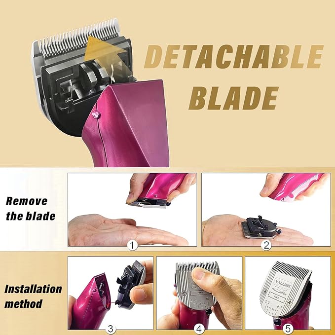 2 Pack Detachable Adjustable Pet Dog Grooming Clipper 5-in-1 Blade Compatible with WAHL Professional Animal Blade Arco, Bravura, Chromado, Creativa, Figura, and Motion Pet, Dog, and Horse Clippers