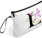 SEAMOON Women Birthday Unique Initial Funny Gifts for Teenage Girl Sister Friends Bridesmaid Personalized Travel Make up Cosmetic Bag with Mirror Valentines Mothers Day Christmas Graduation L