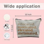 Nogrit African American Gifts,Black Women Girls Gifts,Black Women Makeup Bag Cosmetic Bag, Melanin Makeup Travel Toiletry Bag,PU