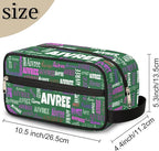 Customized Travel Makeup Toiletry Bag, Waterproof Large Cosmetic Bag Makeup Shaving Bag Organizer Case, Deep Forest Green Background