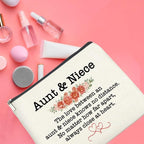 Aunt and Niece Gifts Makeup Bag Christmas Birthday Gifts for Aunt Niece Cosmetic Bag Zipper Makeup Pouch