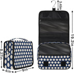 Travel Toiletry Bag for Women & Men Baseball Sports Blue Hanging Cosmetic Organizer Portable Waterproof Makeup Case Make Up Bag with Compartments Travel Essentials for Bathroom Shower