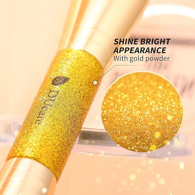 DUcare Foundation Brush Contour Bronzer Makeup Brush Double Ended Self Tanner Brush Sculpting Brush for Blending Liquid Powder Concealer Cream Cosmetics Blush Buffe