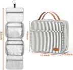 Bosidu Hanging Travel Toiletry Bag,Large Capacity Cosmetic Travel Toiletry Organizer for Women with 4 Compartments & 1 Sturdy Hook,Perfect for Travel/Daily Use/Christmas