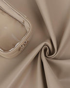 Pocmimut Makeup Bag,Small Makeup Pouch Clear Travel Cosmetic Bag Car Accessories Storage for Women,Travel Essentials Organizers,Apricot