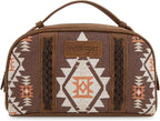 Montana West Wrangler Makeup Bags for Women Portable Aztec Toiletry Bag Southwestern Travel Cosmetic Organizer for Gift