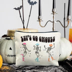Halloween Makeup Pouch, Funny Skeleton Gothic Makeup Bag, Halloween Gifts for Women, Skull Witchy Cosmetic Pouch, Witch Stuff, Let's Go Ghouls Zipper Pouch