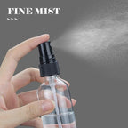 Wedama 4 oz Mini Glass Spray Bottles, Empty Small Spray Bottles with Funnel Dropper, Fine Mist for Hair, Travel, Plants, Cleaning Solutions and Skin Care (4 Pack Clear)