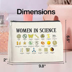 Makeup Bag Gifts for Science Teachers Science Lovers Woman in Science Cosmetic Bag Zipper Makeup Pouch
