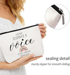 Blue Leaves Speech Therapy Gifts Speech Therapist Gift for Women, Therapist Makeup Bag, Speech Language Pathologist Cosmetic Bag - Everyone Deserves a Voice Speech Language Pathologist