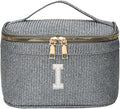 EURYNOME Makeup Bag with Custom Letter I, Water-Resistant Travel Organizer Pouch, (8.3x5.1x5.1 Inch) Cosmetic Case for Women
