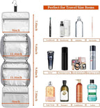 Bosidu Hanging Travel Toiletry Bag,Large Capacity Cosmetic Travel Toiletry Organizer for Women with 4 Compartments & 1 Sturdy Hook,Perfect for Travel/Daily Use/Christmas