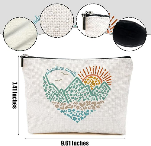 2pcs Camping Gifts for Women Makeup Bag, Travel Essential Cosmetic Bag Camping Essentials Birthday Gifts for Women Female Girls Sister BFF, Outdooor Enthusiasts Toiletry Bags