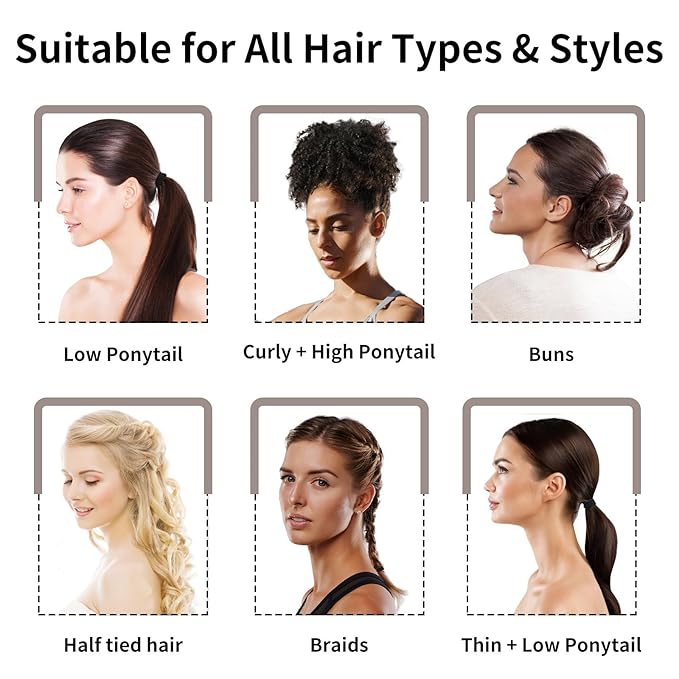 Black Hair Ties, 100 Pack Nylon Elastic Bands for Women, Seamless Damage-Free Ponytail Holders, Thick Hair Accessories. (black)